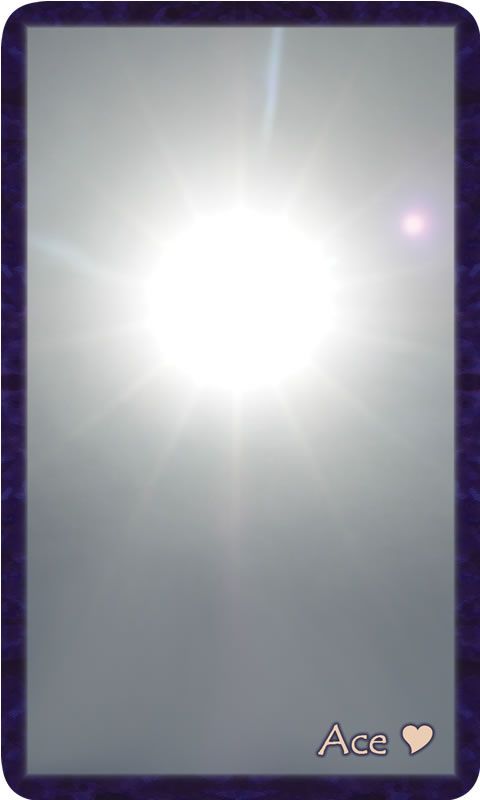 Photo of star-shaped sun in blue sky. Gratitude Tarot card Ace of Kindness: fire in this creativity can push us forward, blasting clear the path.