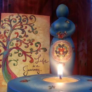 The butterflies returning to me - a gift of a Butterfly Shaman Candle from a Dear One I know online.