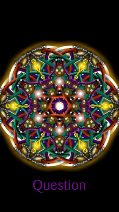 Question transformed into a colour-filled mandala.
