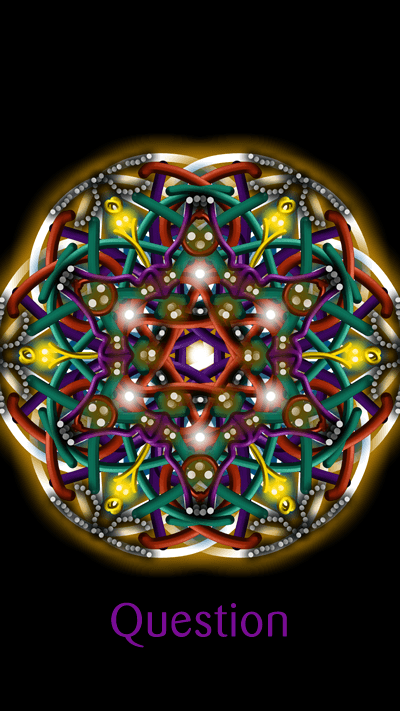 Question transformed into a colour-filled mandala.