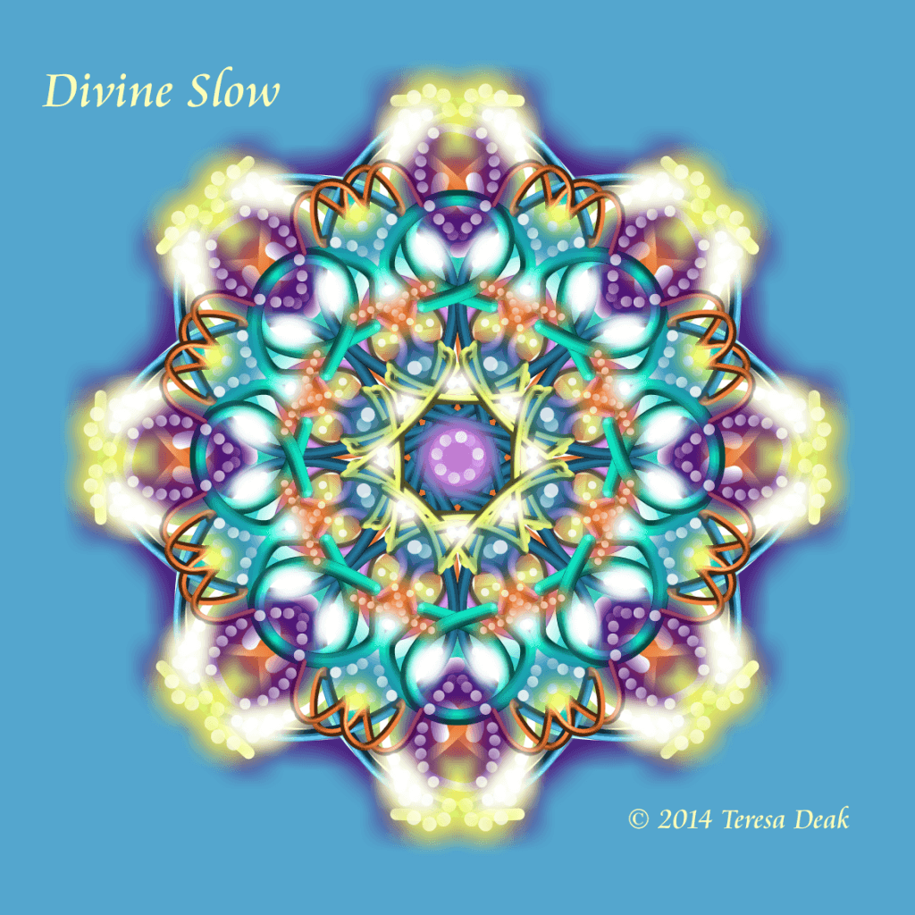 Embracing the Divine Slow with a soul mandala. Take a moment to sink into its image to let its essence fill you.