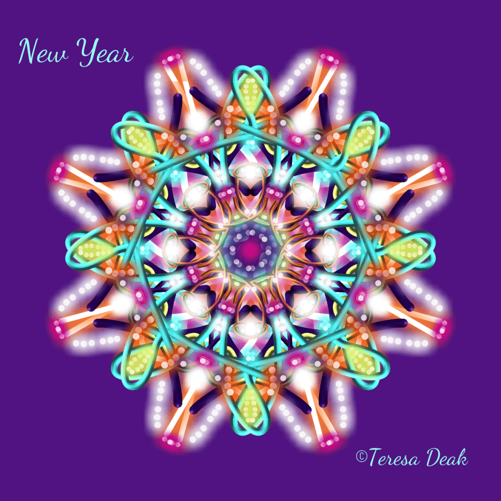 To welcome the new year, a New Year Essence Mandala filled with all of the bright and powerful potential it carries for us and our hearts. 