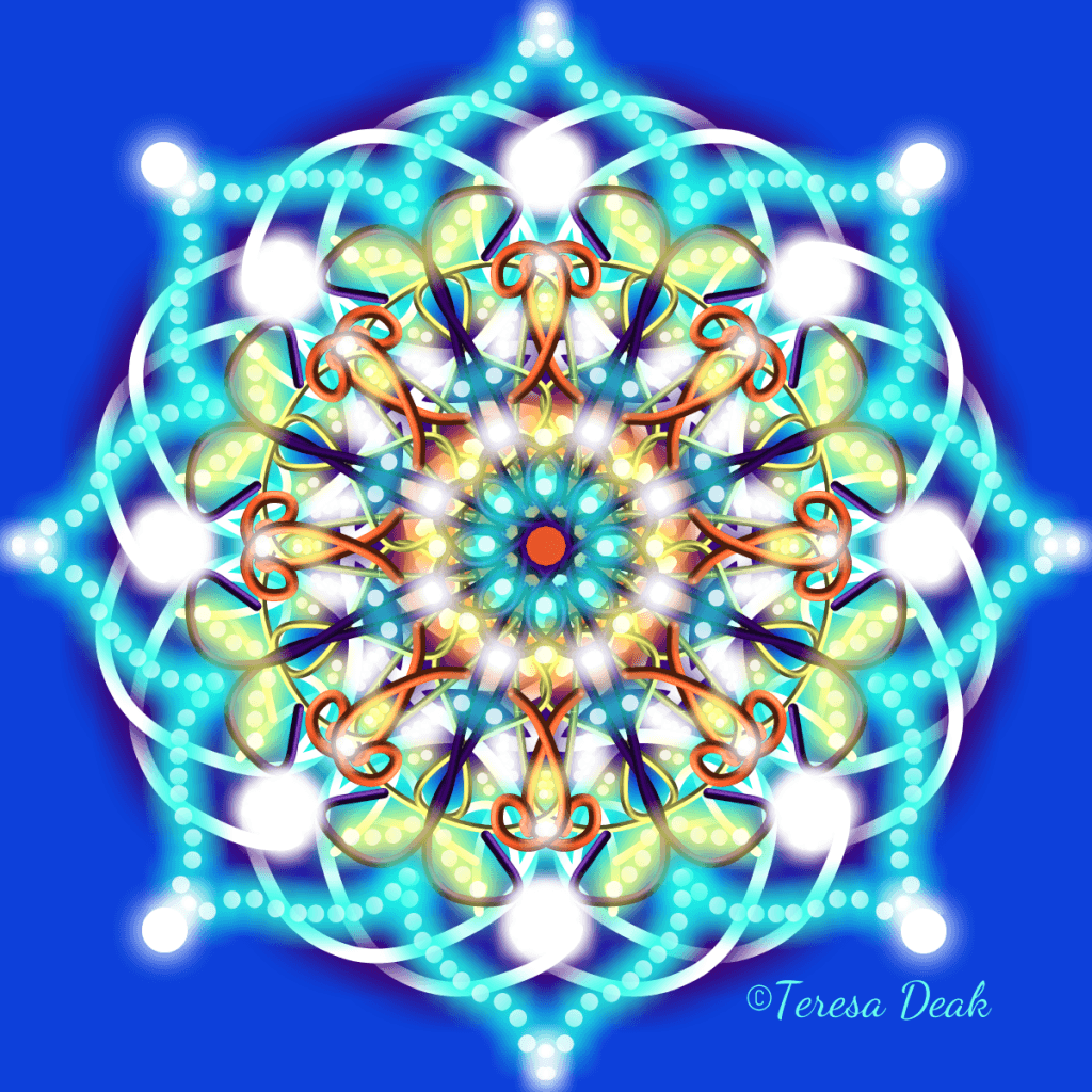 Emerge. Feel the essence of this powerful word as you sink into the mandala. Let yourself be carried away on as your heart and path emerge.