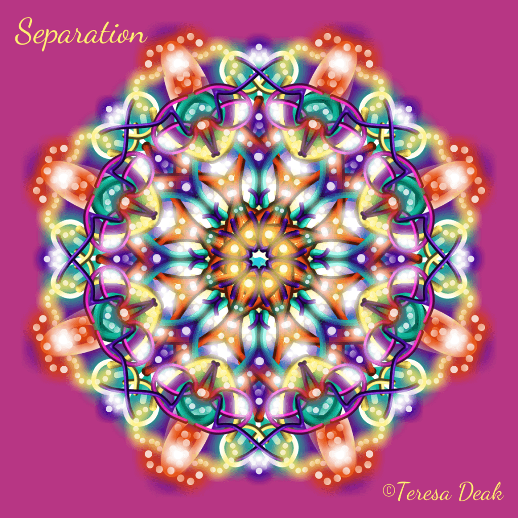 Separation. Feel the essence of this powerful word as you sink into the mandala. Let yourself be nourished in separation.