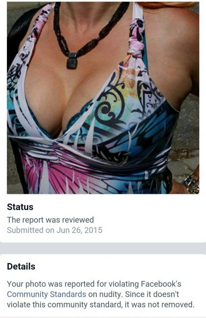 Facebook approved my Happy Friday cleavage picture because it doesn't violate their community standards.