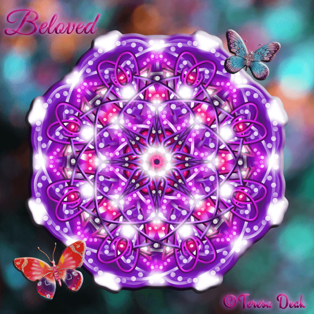 Essence Mandala Beloved, layered with Peacock Ore and butterflies - our #MondayMandala so soon after the passing of musician and philanthropist, Prince. 