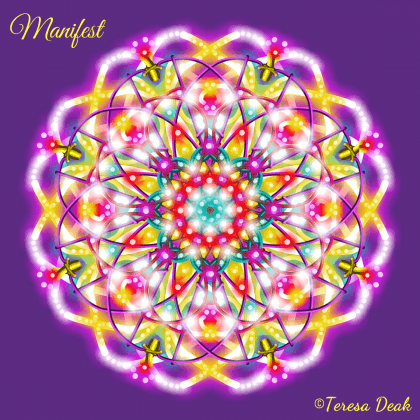 The Monthly Mandala for April 2016 is Manifest. Feel the Essence of Manifest flow from this powerful mandala.