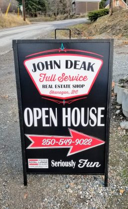 Open House signage for John Deak
